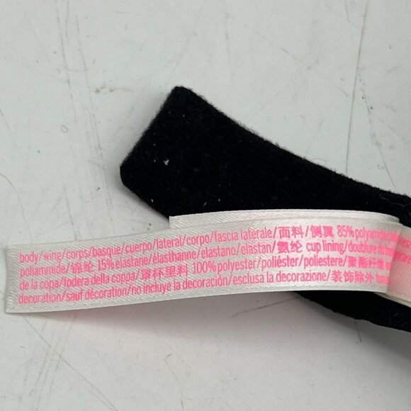 Victorias Secret Pink Womens Constellation Push Up Bra Size 32B Black Stars Sexy - Picture 4 of 5